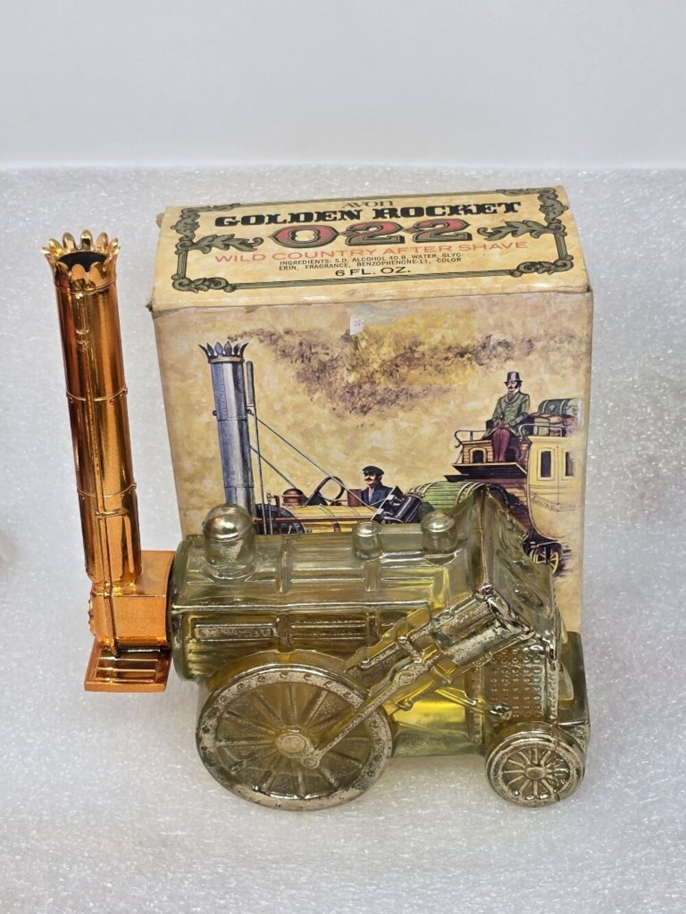 Avon Golden Rocket 0-2-2 Locomotive Avon Wild Country After Shave Collectible